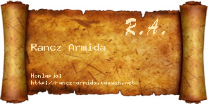 Rancz Armida névjegykártya